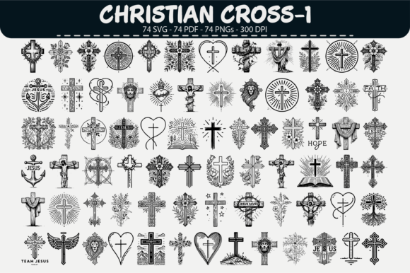 74 Christian Cross Vectors for Faith Design