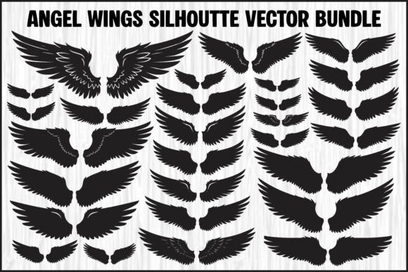 Angel Wings Silhouette Vector Bundle