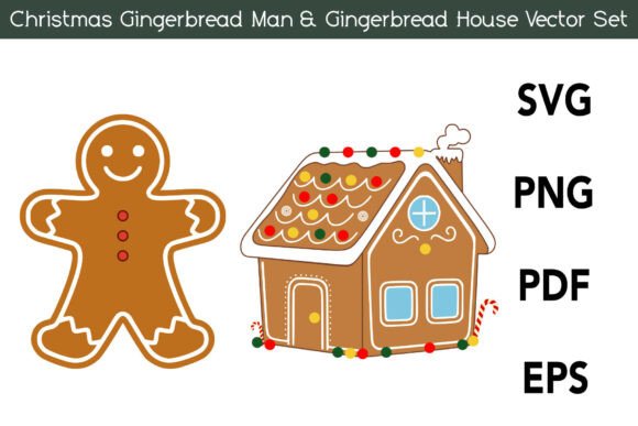 Bringing Holiday Cheer to Life with a Christmas Gingerbread Man House Vector Set