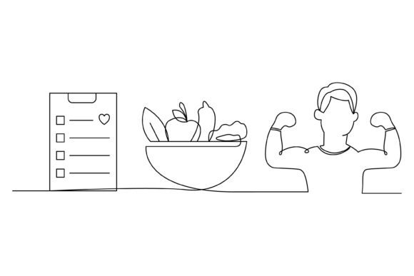 Continuous Line Design of Healthy: A Practical Asset for Muscle Building Content