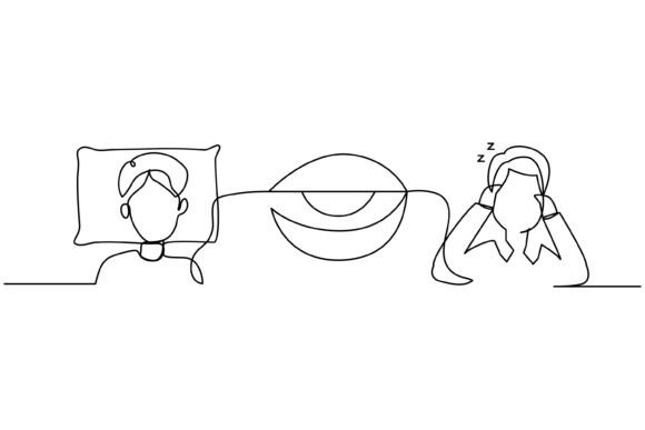 Continuous Line Design of Man Sleeps