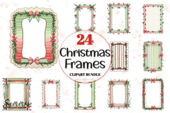 Coquette Christmas Colors Frames Bundle: Elevating Holiday Designs with Festive Charm