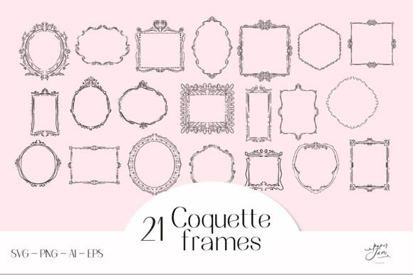 Coquette SVG Frames for Weddings & Crafts
