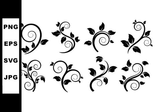Elevate Designs with Black Floral Vine Swirls