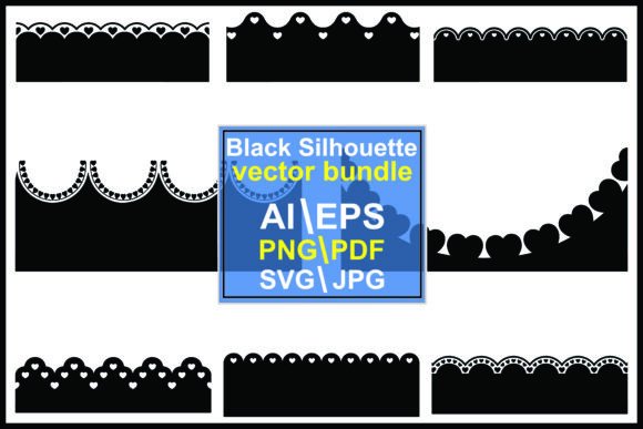 Elevating Design with Black Scalloped Borders and White Heart Accents