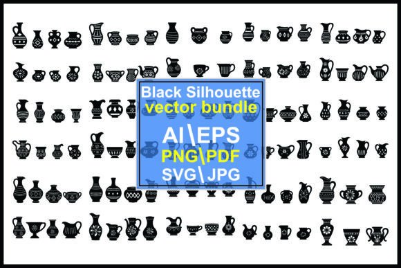 Elevating Digital Design with Black Silhouette Ceramic Vases