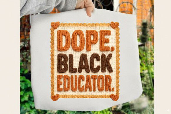 Empowering Creativity: The Dope Black Educator Crochet Yarn PNG for Modern Print-on-Demand Design