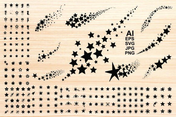 Enhance Your Designs with a Collection of Shooting Star Silhouette Vector Bundles