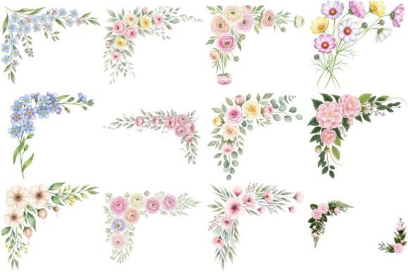Evaluating Watercolor Floral Corner Borders for Professional Design Workflows