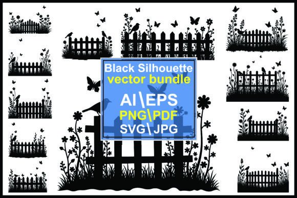 Flower Garden Silhouette Vector Art Guide