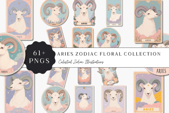 Igniting Brand Identity: The Strategic Power of the Aries Zodiac Floral Portrait in Modern Design