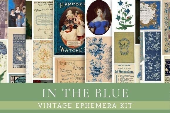 Integrating the In the Blue Vintage Ephemera Kit into Your Creative Workflow