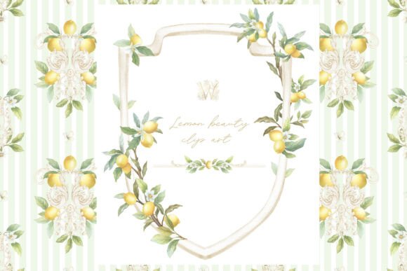 Lemon Crest Watercolor Frame Set