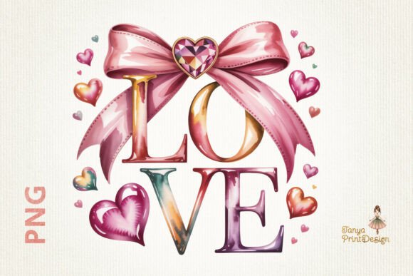 LOVE Valentine PNG for Sublimation