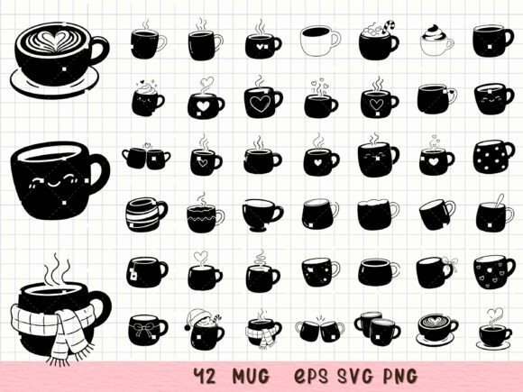 Mug SVG Bundle Coffee Cup Clipart: Elevate Your Designs with Cozy Cafe Vibes