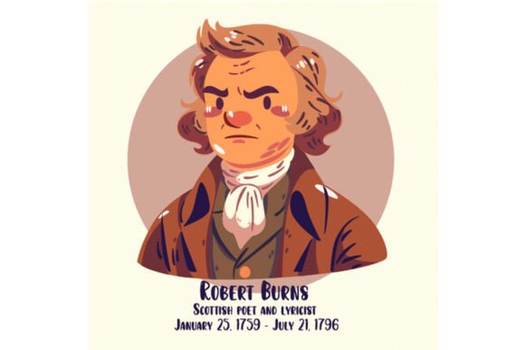 Robbie Burns Icon Elements Illustration