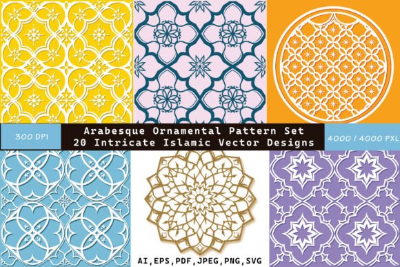 Strategic Design: Leveraging 20 Arabesque Vector Patterns for Brand Distinction