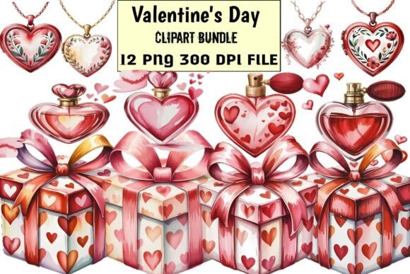 Valentine’s Day Heart Gift Clipart Bundle